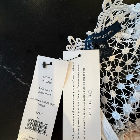 $158 French Connection Ramona White Lace Dress NWT - Picture 7 of 7